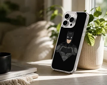Dark Knight masked hero in armored suit digital illustration phone case — Lifestyle