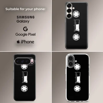 Cassettes phone case featuring retro music design — Collage