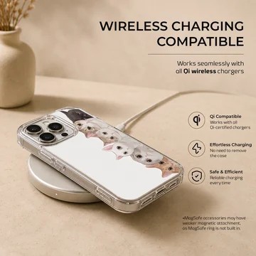 An illustration of a vertical stack of charming cats and kittens on a phone case — Charging