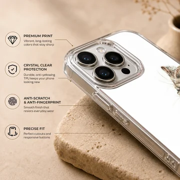 A curious tabby cat peeking out from the side with big blue eyes on a phone case — Info