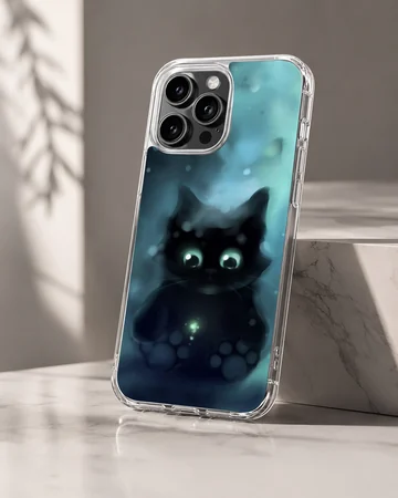 Cute cat phone case design with digital illustration — Hero