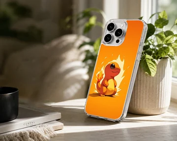 An orange anime fire dragon character with a glowing flame tail on a phone case — Lifestyle
