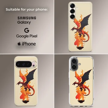 Flame Dragon Digital Art Gaming Phone Case — Collage