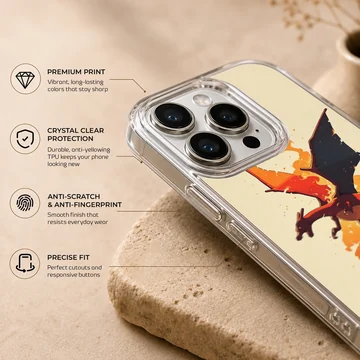 Flame Dragon Digital Art Gaming Phone Case — Info