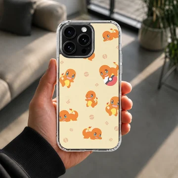 Charizard fire dragon character pattern printed on a slim matte phone case — Lifestyle