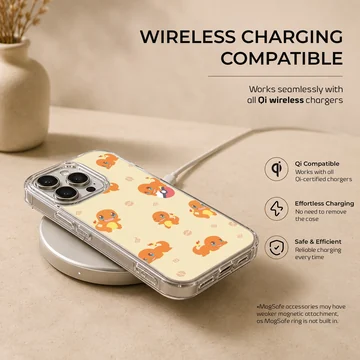 Charizard fire dragon character pattern printed on a slim matte phone case — Charging