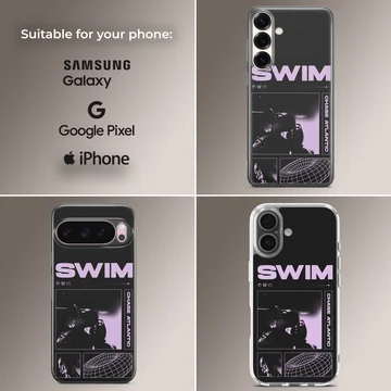 Chase Atlantic Swim phone case with purple and black concert collage design — Collage