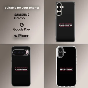 Chase Atlantic typography design on a soft TPU matte phone case — Collage