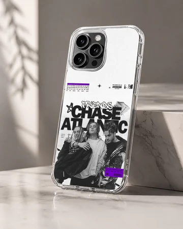 Chase Atlantic band graphic and bold typography on a matte phone case — Hero