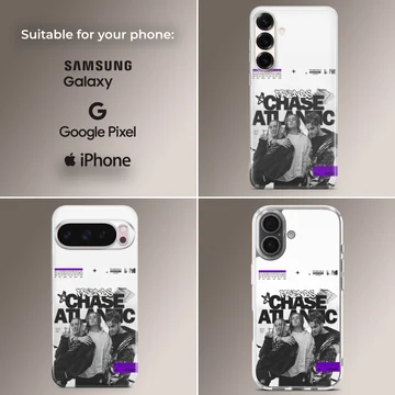 Chase Atlantic band graphic and bold typography on a matte phone case — Collage