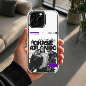 Chase Atlantic band graphic and bold typography on a matte phone case — Lifestyle