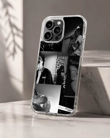 Chase Atlantic black and white photo collage phone case with concert imagery — Hero