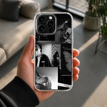 Chase Atlantic black and white photo collage phone case with concert imagery — Lifestyle