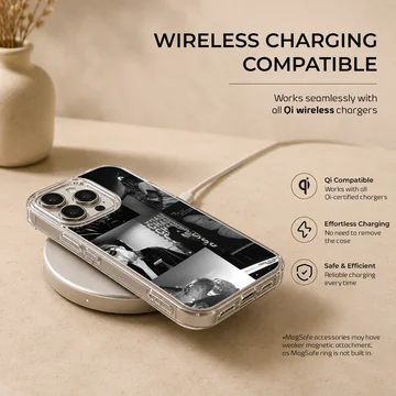 Chase Atlantic black and white photo collage phone case with concert imagery — Charging