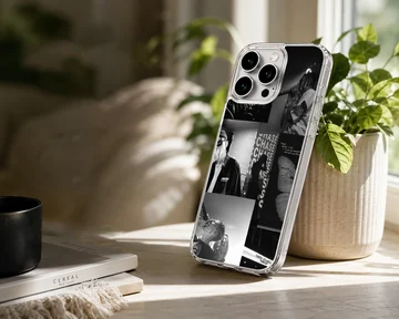 Chase Atlantic black and white photo collage phone case with concert imagery — Lifestyle