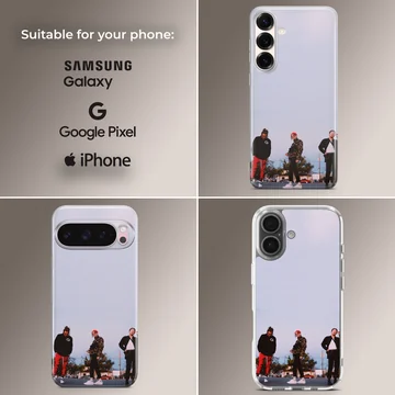 Chase Atlantic music trio standing outdoors printed on a matte snap phone case — Collage