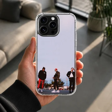 Chase Atlantic music trio standing outdoors printed on a matte snap phone case — Lifestyle