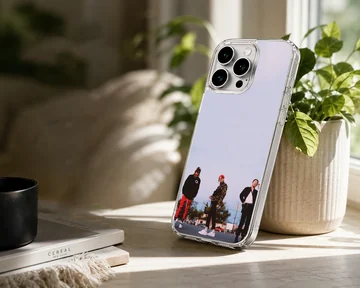 Chase Atlantic music trio standing outdoors printed on a matte snap phone case — Lifestyle