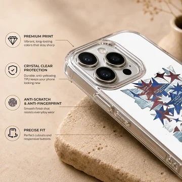 Chase Atlantic typography and multi-colored star collage phone case — Info