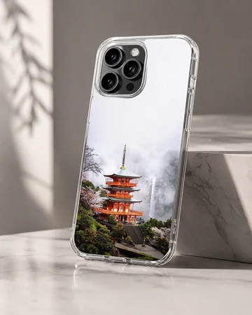 Chinese temple pagoda landscape photography printed on a soft TPU snap phone case — Hero