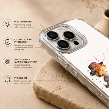 Watercolor painting of two mischievous chipmunks with paint splatters on a phone case — Info