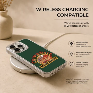 Chip and Dale cartoon characters with Rescue Rangers lettering on a green background phone case — Charging