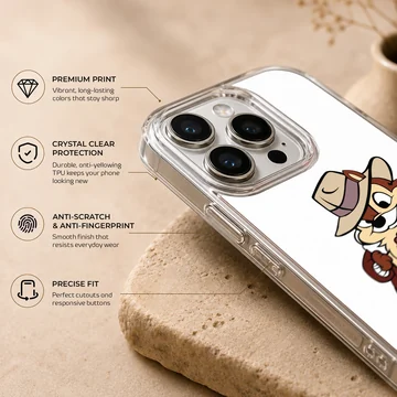 Animated chipmunk detective in brown jacket and fedora hat printed on a phone case — Info