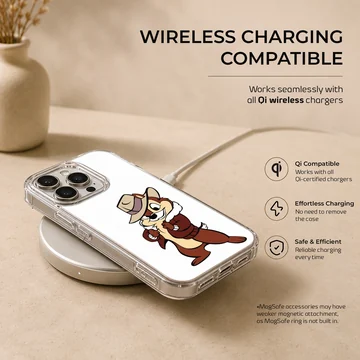Animated chipmunk detective in brown jacket and fedora hat printed on a phone case — Charging