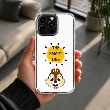 Chip and Dale cartoon character with the text The Smart One inside a yellow shape on a phone case — Lifestyle