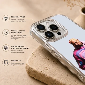 Chris Brown in a colorful pink and blue heart puffer jacket on a phone case — Info