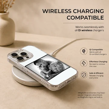 Monochrome music artwork featuring a portrait with bold typography on a phone case — Charging