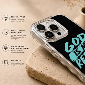 God Is My Refuge inspirational text printed on a matte finish phone case — Info