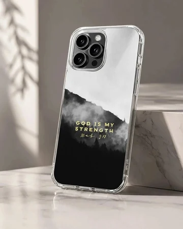 Christian Faith Phone Case with Scripture and Mountain Print