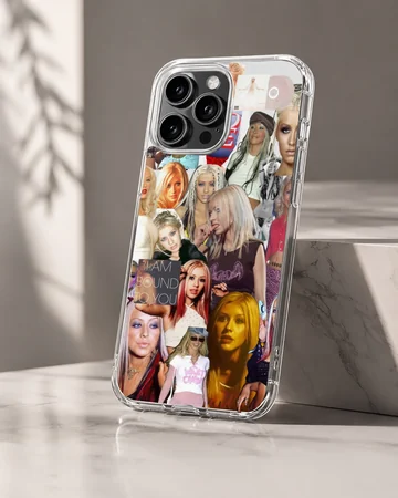 A photo collage phone case featuring pop music memorabilia and portraits of a female singer — Hero