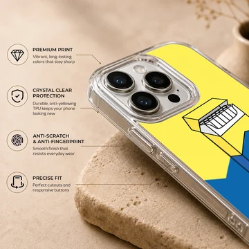 A cigarette art illustration in blue and yellow on a matte snap phone case — Info