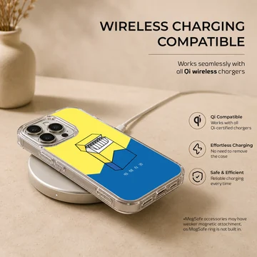 A cigarette art illustration in blue and yellow on a matte snap phone case — Charging