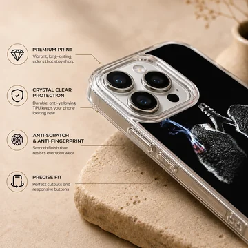 Cigarette matchstick lungs illustration on a black matte phone case — Info