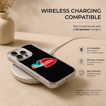 Neon lips and cigarette graphic printed on a phone case — Charging