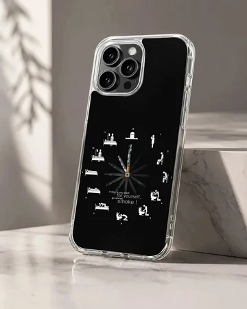 Cigarette Clock satirical graphic illustration phone case