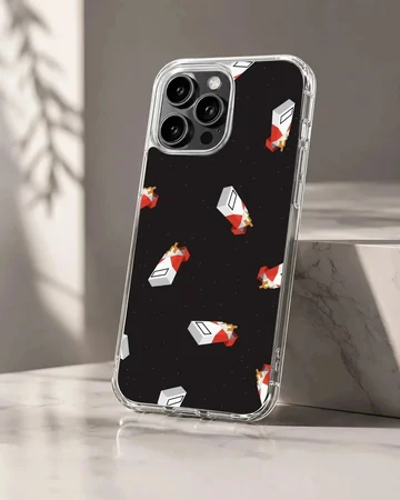 Cigarette pattern digital art printed on a soft TPU snap phone case