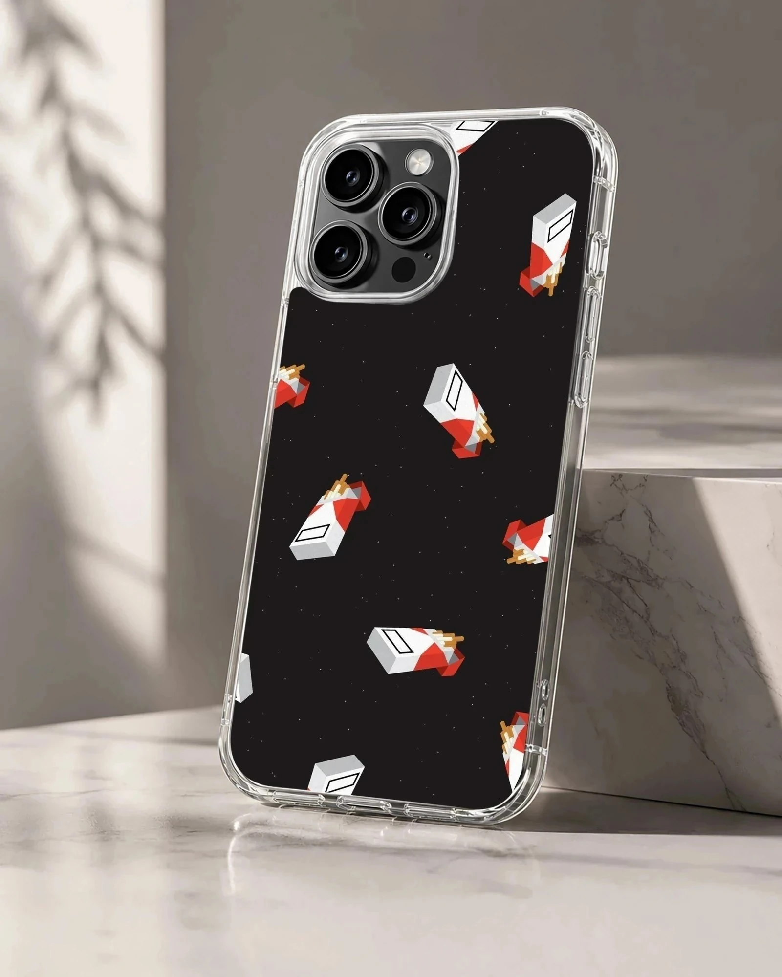 Cigarette pattern digital art printed on a soft TPU snap phone case