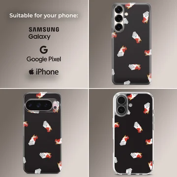 Cigarette pattern digital art printed on a soft TPU snap phone case — Collage