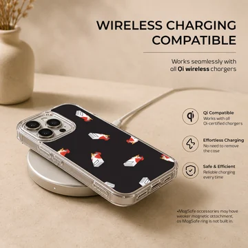 Cigarette pattern digital art printed on a soft TPU snap phone case — Charging