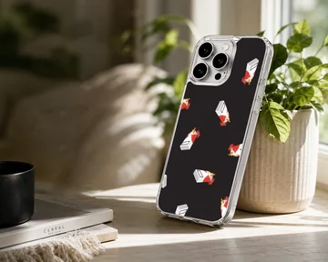 Cigarette pattern digital art printed on a soft TPU snap phone case — Lifestyle