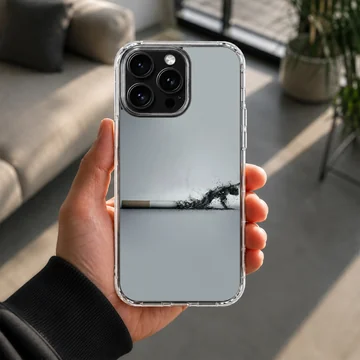 Cigarette and smoke ash art printed on a phone case — Lifestyle