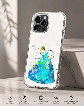 Cinderella phone case with magical aqua design — Specs