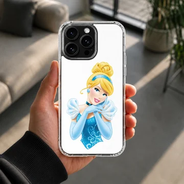 Cinderella cartoon illustration wearing a blue gown and matching gloves phone case — Lifestyle
