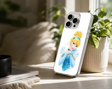 Cinderella cartoon illustration wearing a blue gown and matching gloves phone case — Lifestyle