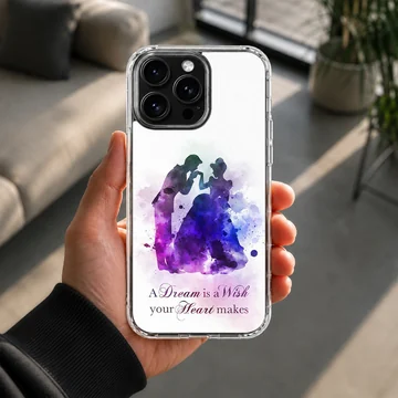 Cinderella watercolor silhouette print phone case — Lifestyle