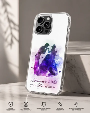 Cinderella watercolor silhouette print phone case — Specs